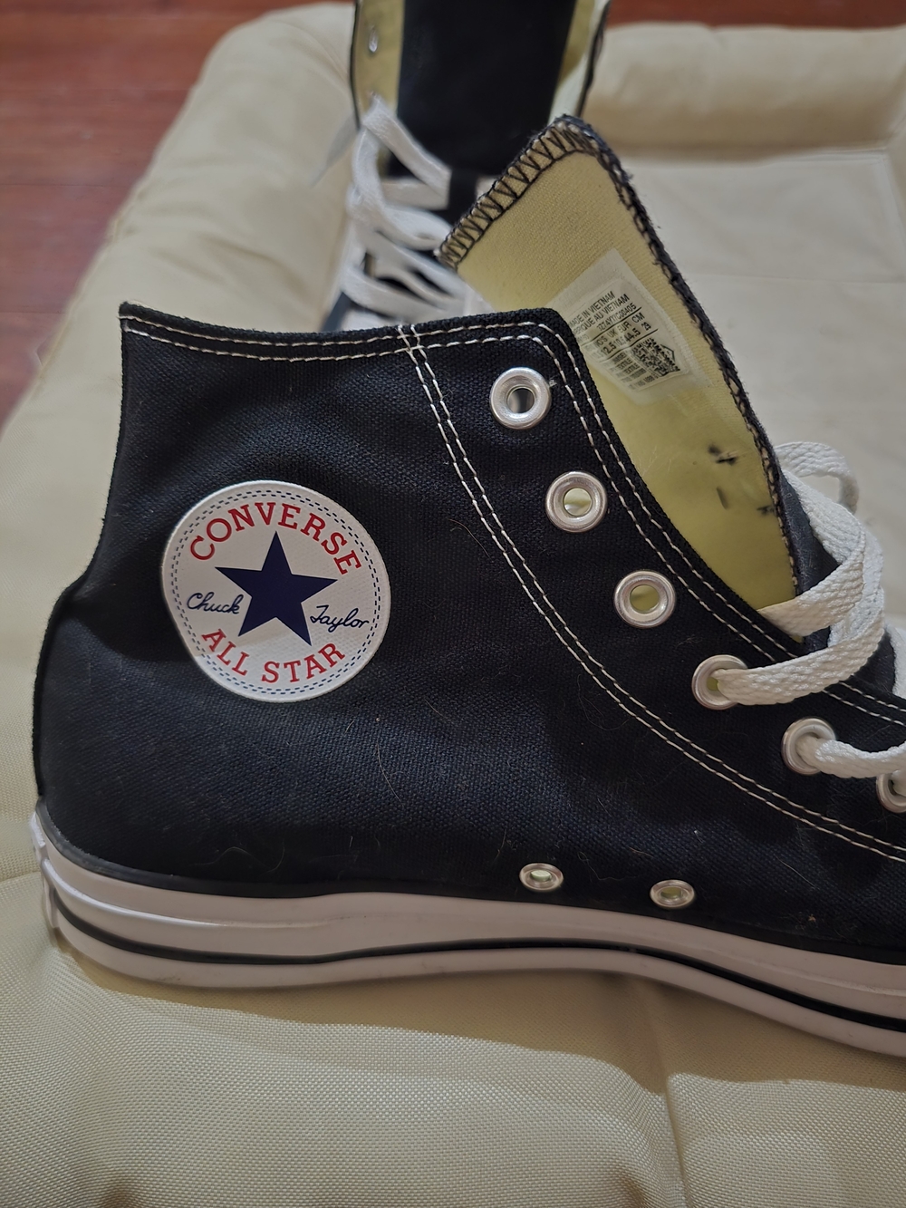 Converse Black High-Top All Star Sneakers with White Accents - Picture 4 of 9